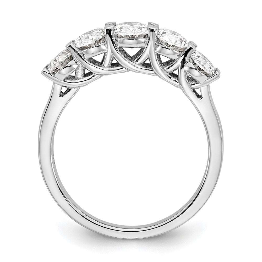 14K Weißgold True Origin 2 Karat Im Labor Gezüchtet Diamant Vs D E F Abgestuft Komplett Five Stein Oval Ring