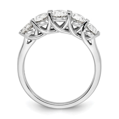 14K Weißgold True Origin 2 Karat Im Labor Gezüchtet Diamant Vs D E F Abgestuft Komplett Five Stein Oval Ring