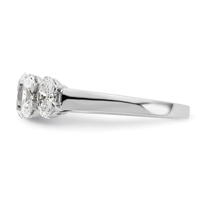 14K Weißgold True Origin 2 Karat Im Labor Gezüchtet Diamant Vs D E F Abgestuft Komplett Five Stein Oval Ring