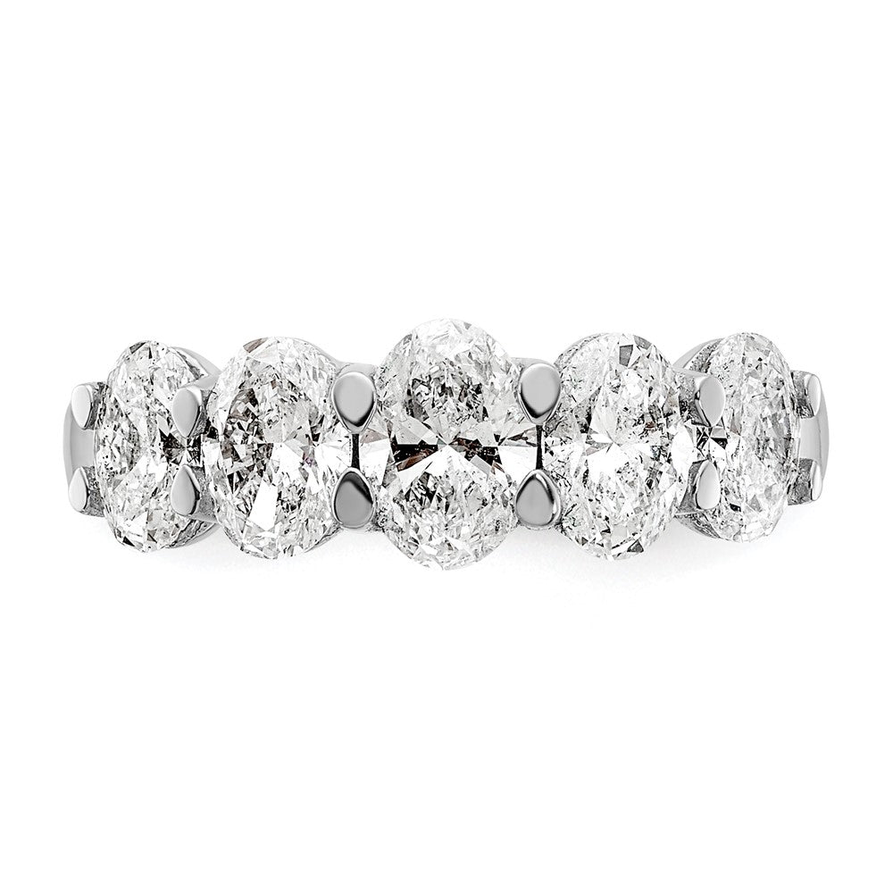 14K Weißgold True Origin 2 Karat Im Labor Gezüchtet Diamant Vs D E F Abgestuft Komplett Five Stein Oval Ring