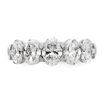 14K Weißgold True Origin 2 Karat Im Labor Gezüchtet Diamant Vs D E F Abgestuft Komplett Five Stein Oval Ring