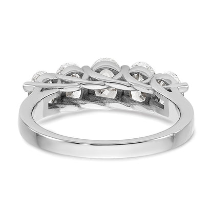 14K Weißgold True Origin 2 Karat Im Labor Gezüchtet Diamant Vs D E F Abgestuft Komplett Five Stein Oval Ring