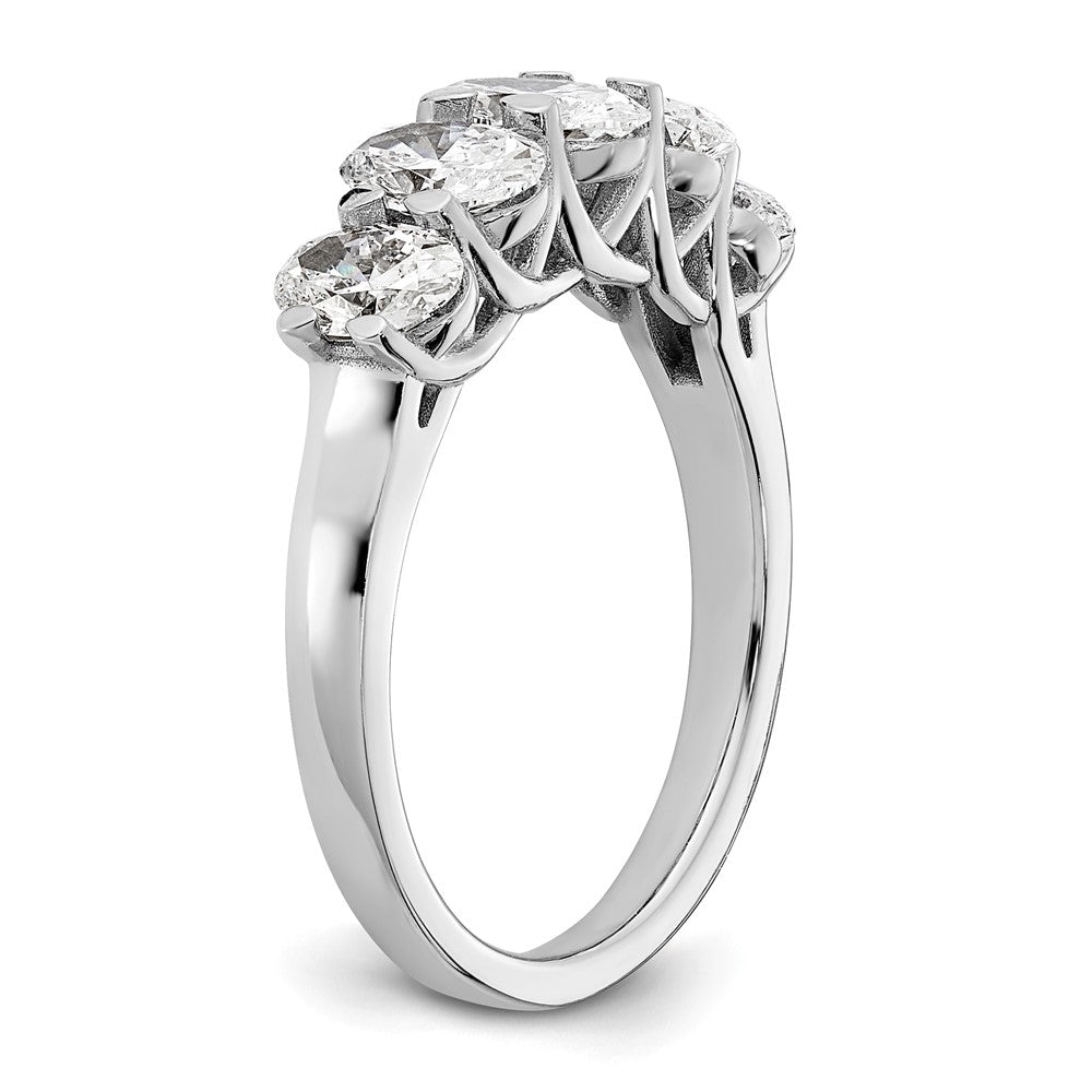 14K Weißgold True Origin 2 Karat Im Labor Gezüchtet Diamant Vs D E F Abgestuft Komplett Five Stein Oval Ring