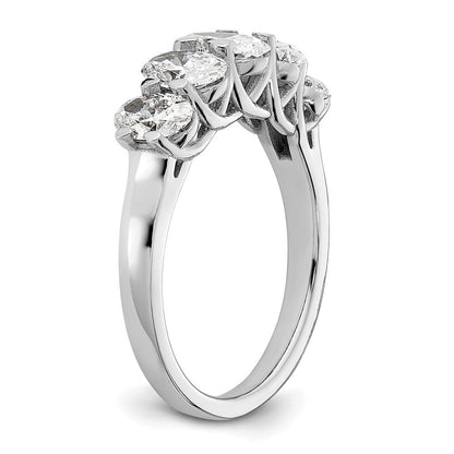 14K Weißgold True Origin 2 Karat Im Labor Gezüchtet Diamant Vs D E F Abgestuft Komplett Five Stein Oval Ring