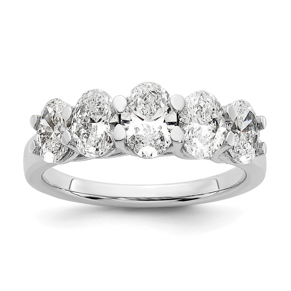 14K Weißgold True Origin 2 Karat Im Labor Gezüchtet Diamant Vs D E F Abgestuft Komplett Five Stein Oval Ring