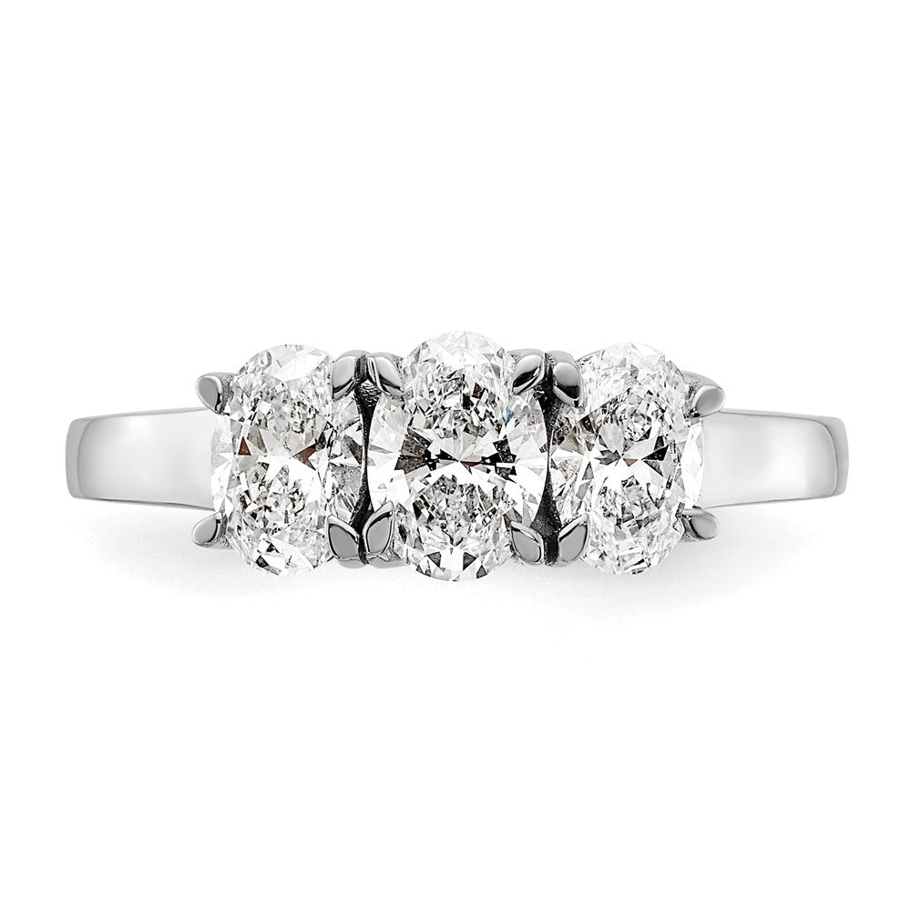14K Weißgold True Origin 1 1/4 Karat Vs Def Im Labor Gezüchtet Diamant Komplett Dreistein Oval Ring