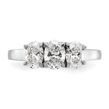 14K Weißgold True Origin 1 1/4 Karat Vs Def Im Labor Gezüchtet Diamant Komplett Dreistein Oval Ring