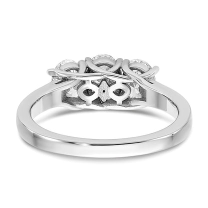 14K Weißgold True Origin 1 1/4 Karat Vs Def Im Labor Gezüchtet Diamant Komplett Dreistein Oval Ring