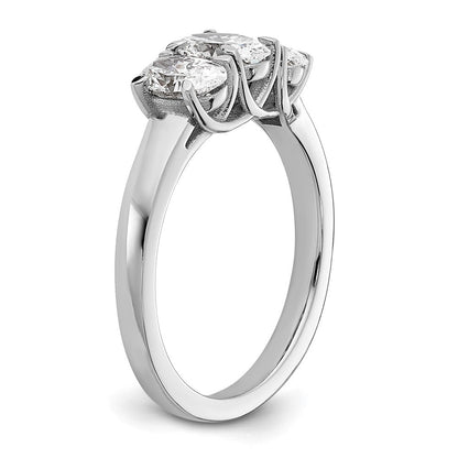 14K Weißgold True Origin 1 1/4 Karat Vs Def Im Labor Gezüchtet Diamant Komplett Dreistein Oval Ring
