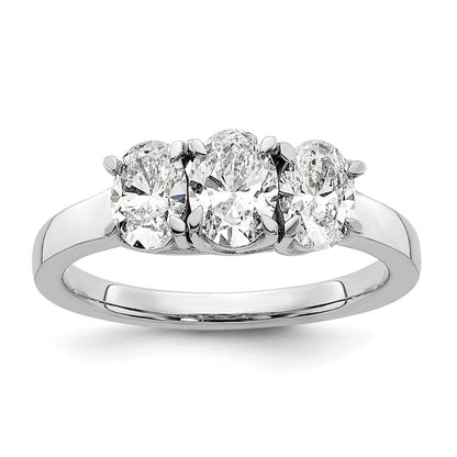 14K Weißgold True Origin 1 1/4 Karat Vs Def Im Labor Gezüchtet Diamant Komplett Dreistein Oval Ring