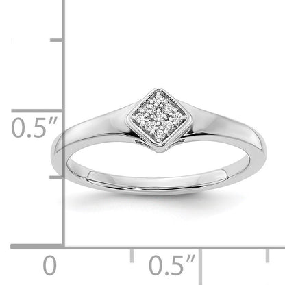 14K Weißgold Ring mit poliertem Fantasie-Echtdiamant