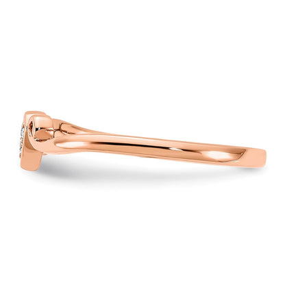 10K Roségold 10K Poliert Herz Diamant Ring