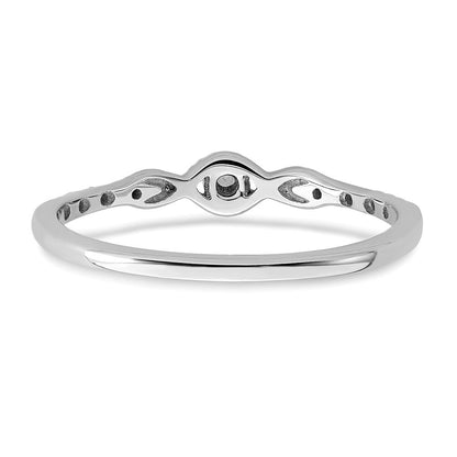 14K Weißgold Ring, poliert, mit echten Fancy-Diamanten