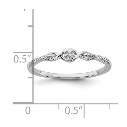 14K Weißgold Ring, poliert, mit echten Fancy-Diamanten