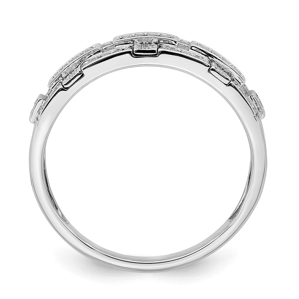 14K Weißgold Ring mit Diamanten, poliert, Fantasie-Design