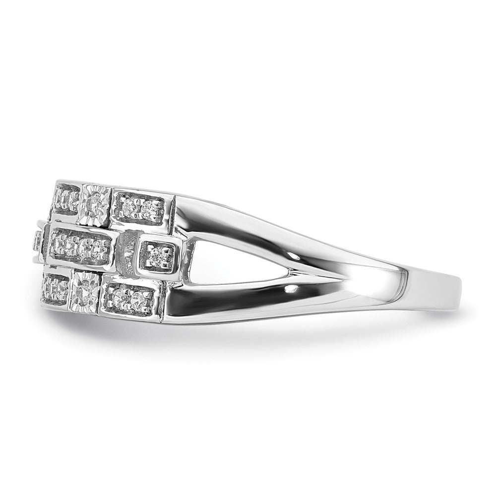 14K Weißgold Ring mit Diamanten, poliert, Fantasie-Design