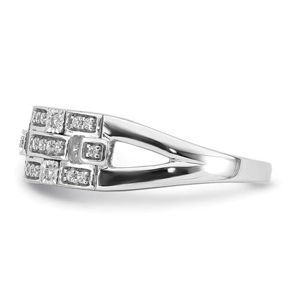 14K Weißgold Ring mit Diamanten, poliert, Fantasie-Design