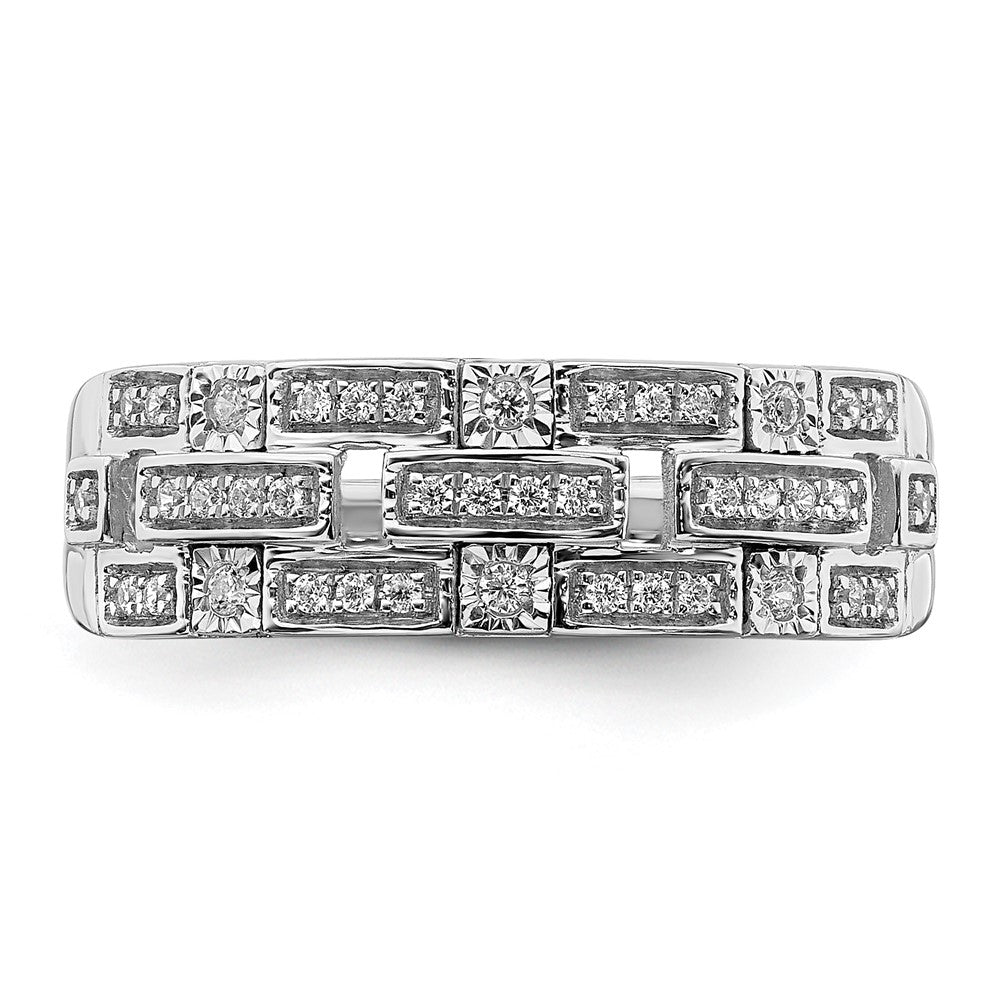 14K Weißgold Ring mit Diamanten, poliert, Fantasie-Design
