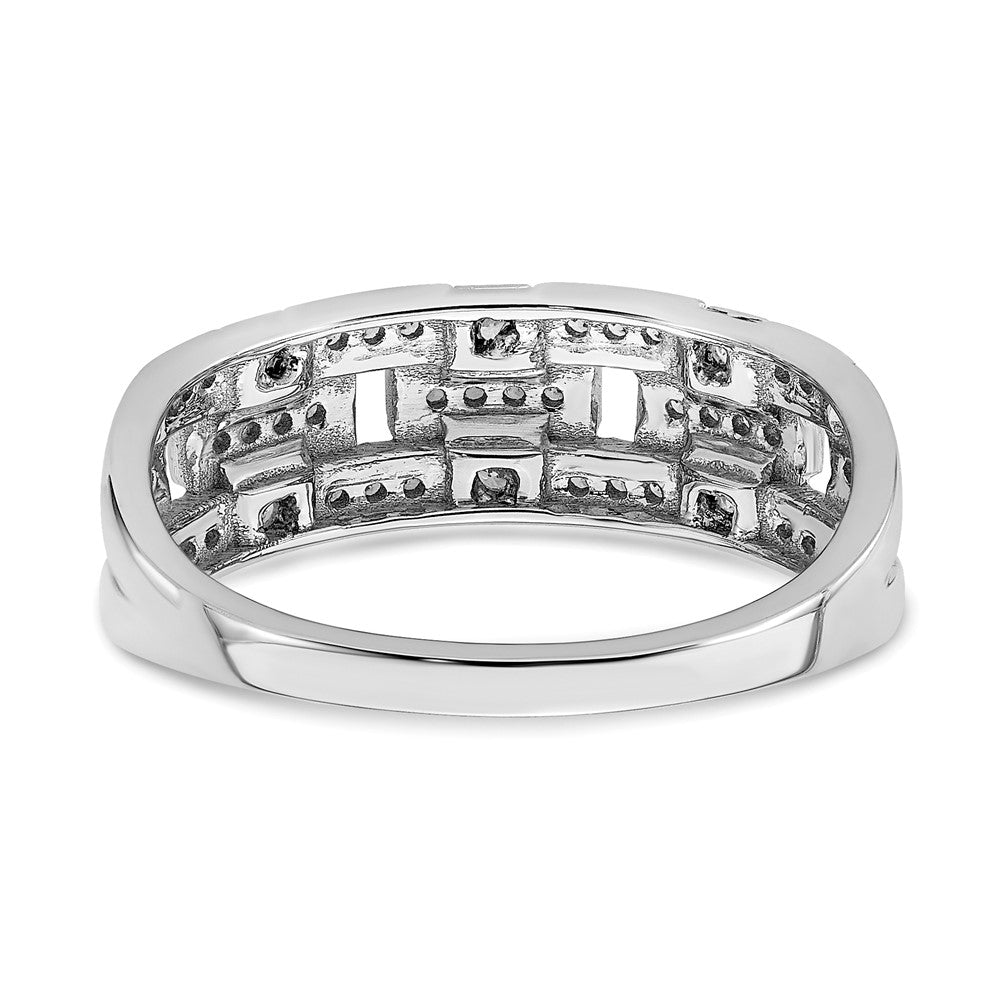 14K Weißgold Ring mit Diamanten, poliert, Fantasie-Design