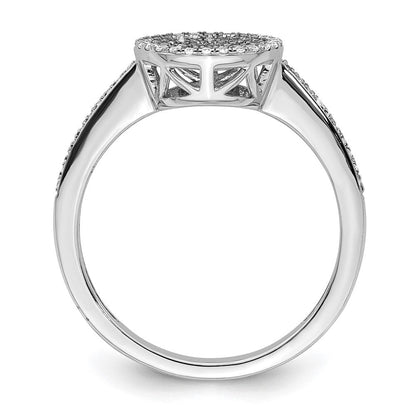 14K Weißgold Ring mit Pavé-Diamanten in Kreisform, poliert