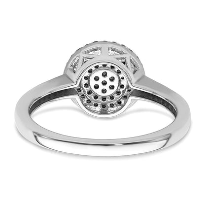 14K Weißgold Ring mit Pavé-Diamanten in Kreisform, poliert