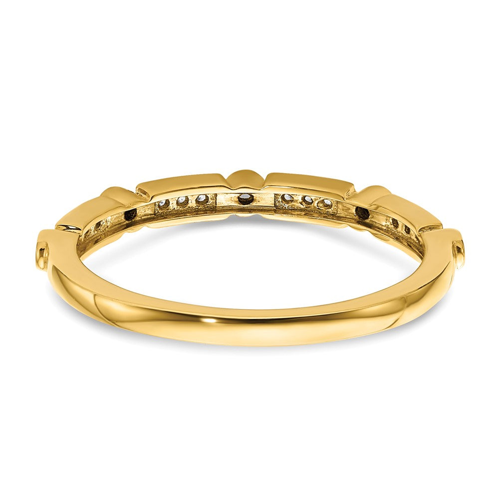 14K Tricolor Gold polierte 3er-Set Ringe mit echten Diamanten