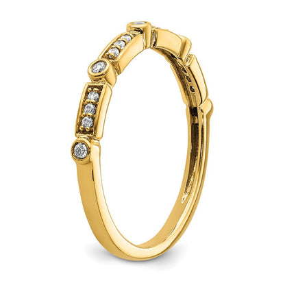 14K Tricolor Gold polierte 3er-Set Ringe mit echten Diamanten