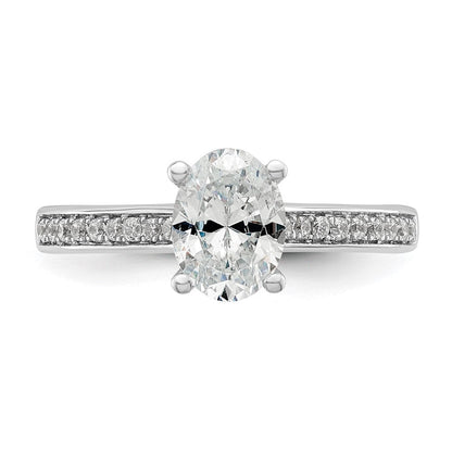 14K Weißgold True Origin 1/5 Karat Im Labor Gezüchtet Diamant Vs D E F Halbfassung Oval Verlobungsring