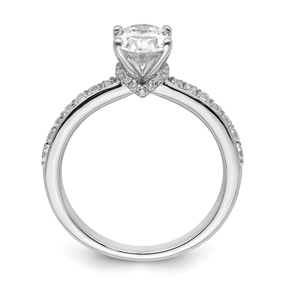 14K Weißgold True Origin 1/4 Karat Im Labor Gezüchtet Diamant Vs D E F Halbfassung Oval Verlobungsring