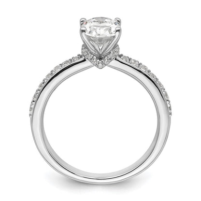 14K Weißgold True Origin 1/4 Karat Im Labor Gezüchtet Diamant Vs D E F Halbfassung Oval Verlobungsring