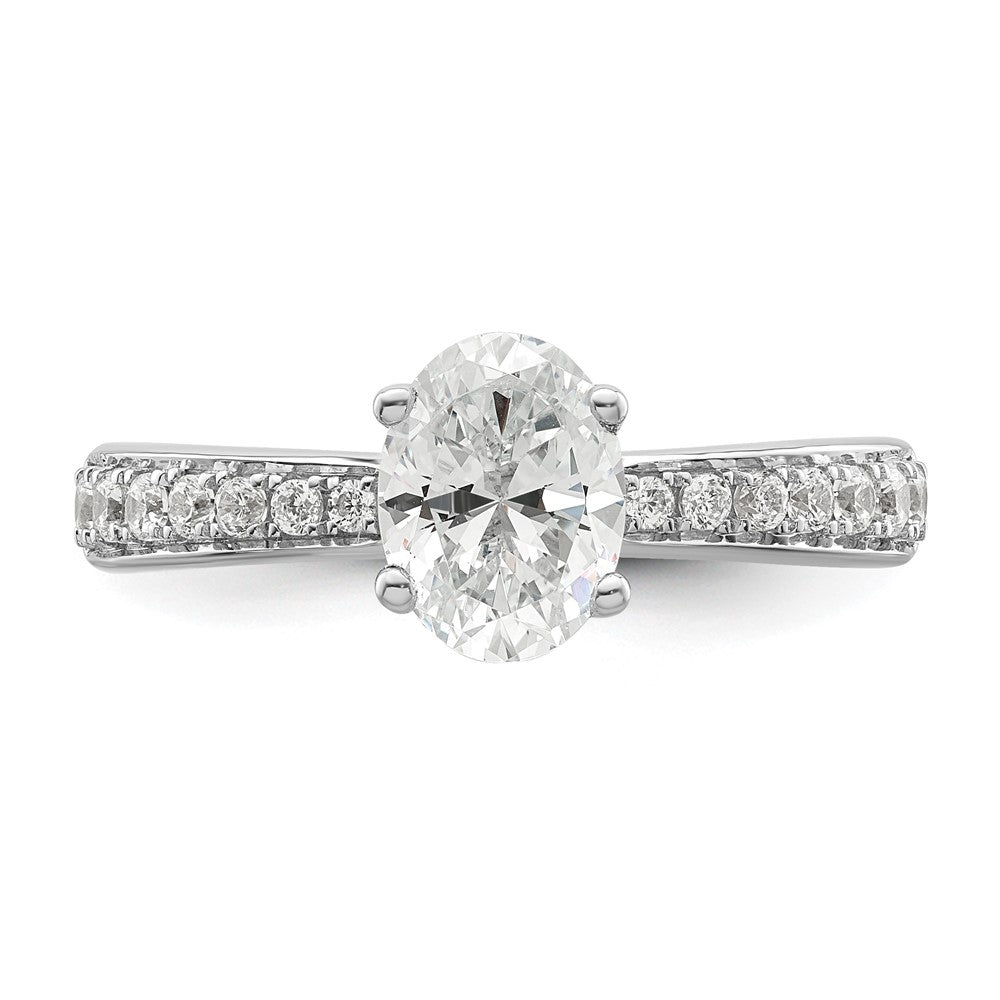 14K Weißgold True Origin 1/4 Karat Im Labor Gezüchtet Diamant Vs D E F Halbfassung Oval Verlobungsring