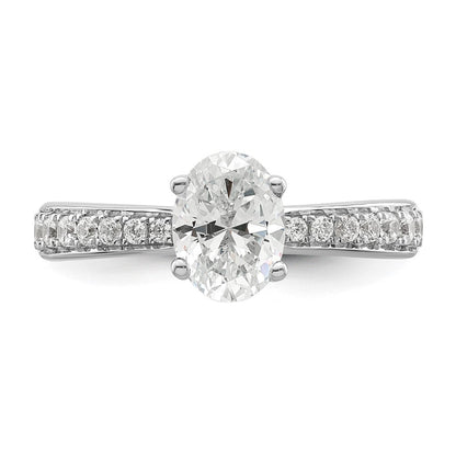 14K Weißgold True Origin 1/4 Karat Im Labor Gezüchtet Diamant Vs D E F Halbfassung Oval Verlobungsring