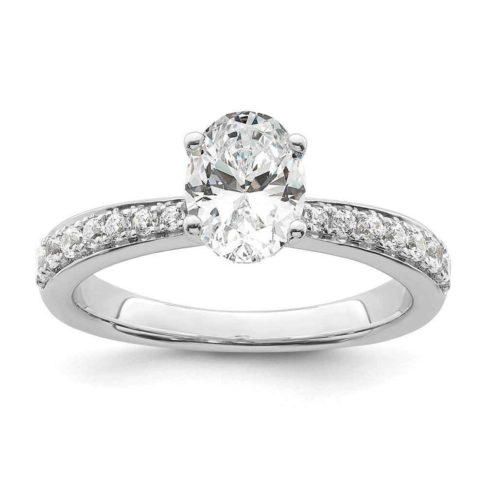 14K Weißgold True Origin 1/4 Karat Im Labor Gezüchtet Diamant Vs D E F Halbfassung Oval Verlobungsring