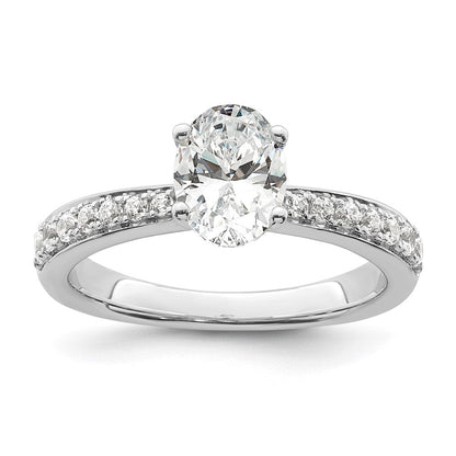14K Weißgold True Origin 1/4 Karat Im Labor Gezüchtet Diamant Vs D E F Halbfassung Oval Verlobungsring