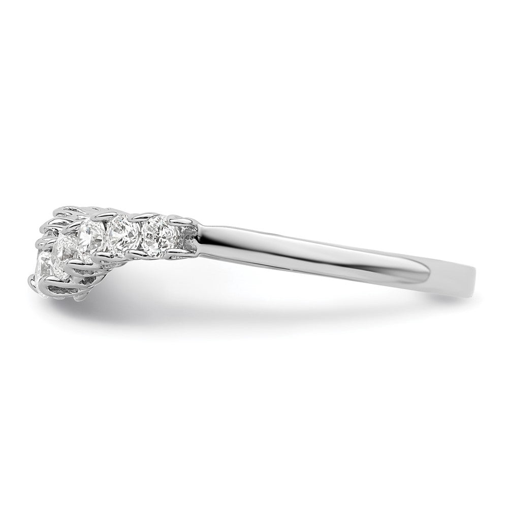 14K Weißgold Ring mit 0,375 ct. Labordiamanten VS/SI+ G+, komplett besetzt, konkav geformt