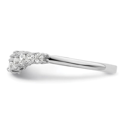 14K Weißgold Ring mit 0,375 ct. Labordiamanten VS/SI+ G+, komplett besetzt, konkav geformt