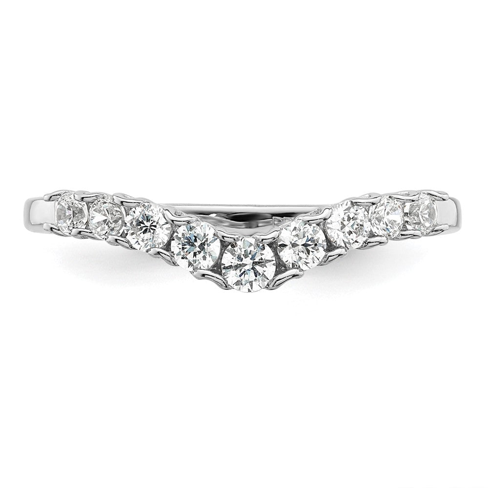 14K Weißgold Ring mit 0,375 ct. Labordiamanten VS/SI+ G+, komplett besetzt, konkav geformt
