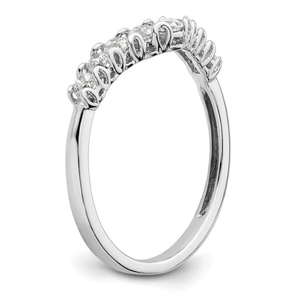 14K Weißgold Ring mit 0,375 ct. Labordiamanten VS/SI+ G+, komplett besetzt, konkav geformt