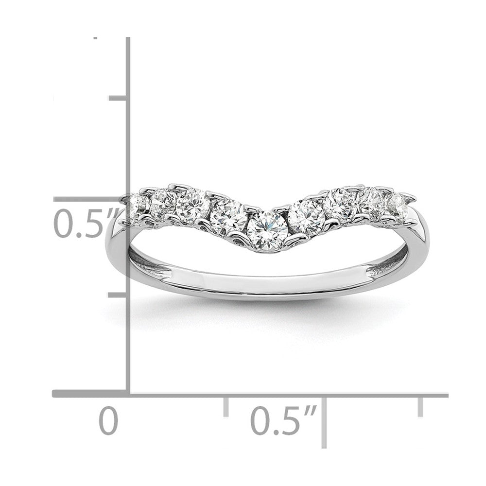 14K Weißgold Ring mit 0,375 ct. Labordiamanten VS/SI+ G+, komplett besetzt, konkav geformt