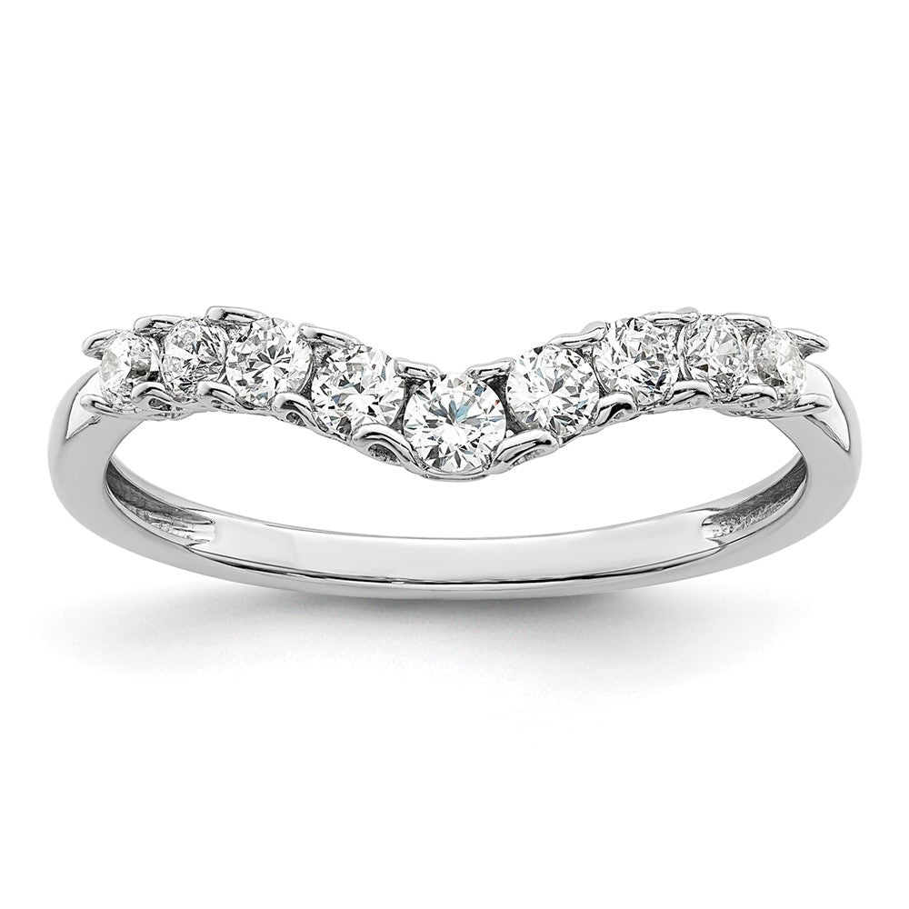 14K Weißgold Ring mit 0,375 ct. Labordiamanten VS/SI+ G+, komplett besetzt, konkav geformt