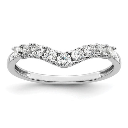 14K Weißgold Ring mit 0,375 ct. Labordiamanten VS/SI+ G+, komplett besetzt, konkav geformt