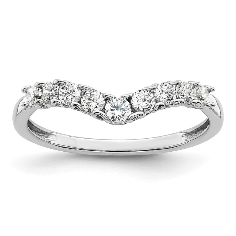 14K Weißgold Ring mit 0,375 ct. Labordiamanten VS/SI+ G+, komplett besetzt, konkav geformt
