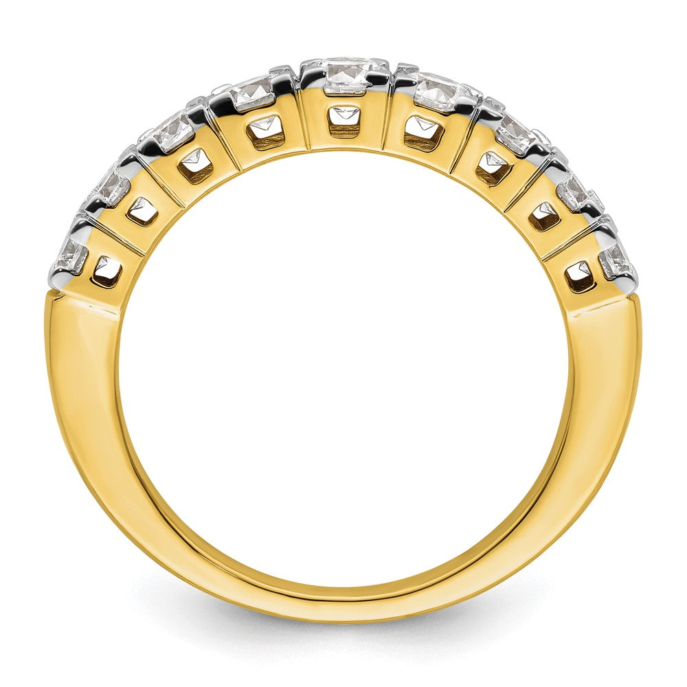 14K Gelbgold Ring mit 1 ct. im Labor gezüchteten Diamanten VS/SI+ G+, Neun-Stein-Fashion-Ring