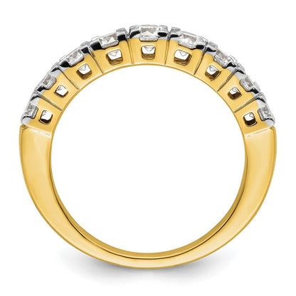 14K Gelbgold Ring mit 1 ct. im Labor gezüchteten Diamanten VS/SI+ G+, Neun-Stein-Fashion-Ring