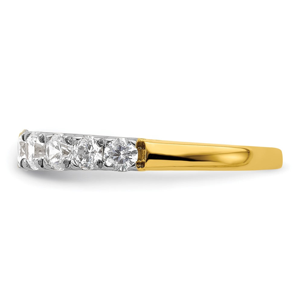 14K Gelbgold Ring mit 1 ct. im Labor gezüchteten Diamanten VS/SI+ G+, Neun-Stein-Fashion-Ring