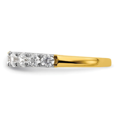 14K Gelbgold Ring mit 1 ct. im Labor gezüchteten Diamanten VS/SI+ G+, Neun-Stein-Fashion-Ring