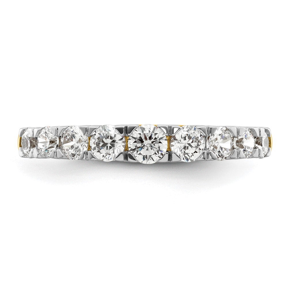 14K Gelbgold Ring mit 1 ct. im Labor gezüchteten Diamanten VS/SI+ G+, Neun-Stein-Fashion-Ring