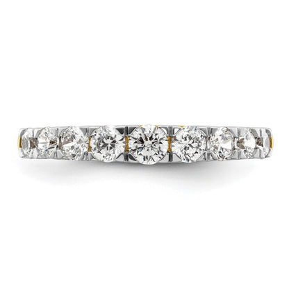14K Gelbgold Ring mit 1 ct. im Labor gezüchteten Diamanten VS/SI+ G+, Neun-Stein-Fashion-Ring