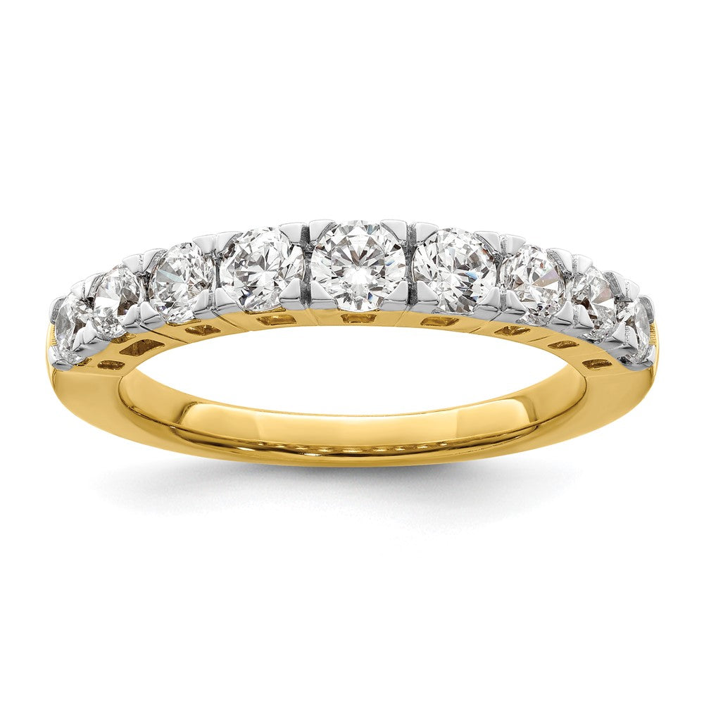 14K Gelbgold Ring mit 1 ct. im Labor gezüchteten Diamanten VS/SI+ G+, Neun-Stein-Fashion-Ring