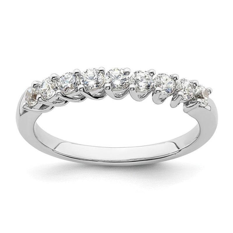 14K Weißgold Ring mit 0,5 ct. im Labor gezüchteten Diamanten VS/SI+ G+, Neun-Stein-Fashion-Ring